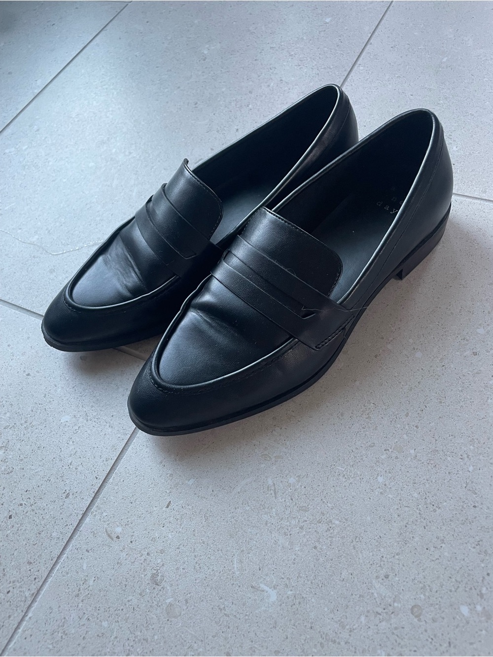 a new day Black Leather Penny Loafers